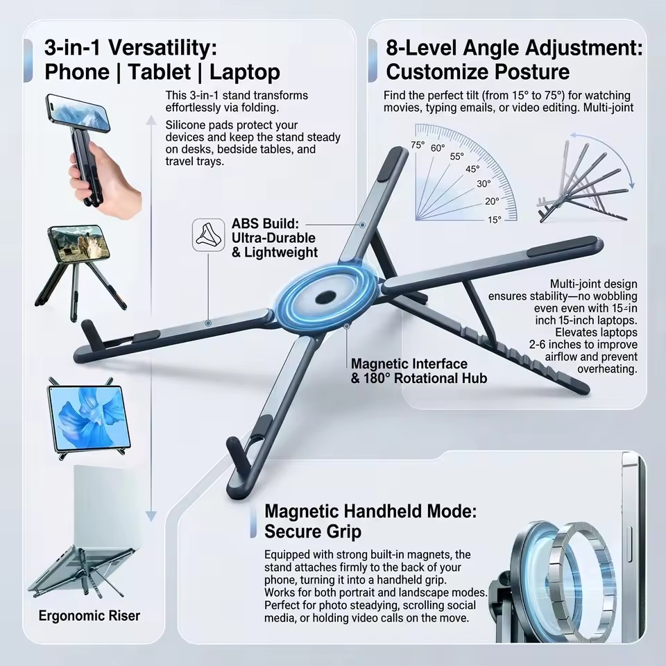 Camp Table Folding - Портативный магнитный держатель для телефона и
