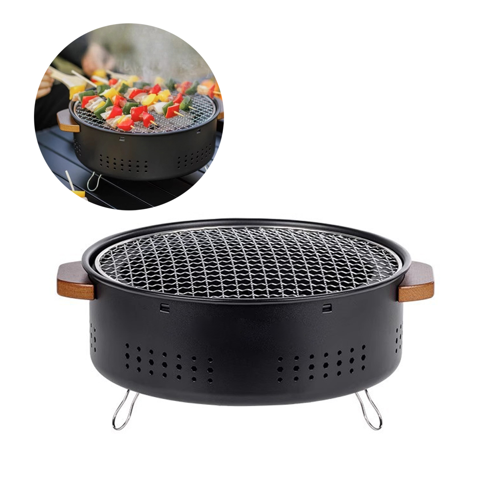 Outdoor Camping Griddle - Портативный угольный гриль-барбекю для кемпинга, круглая