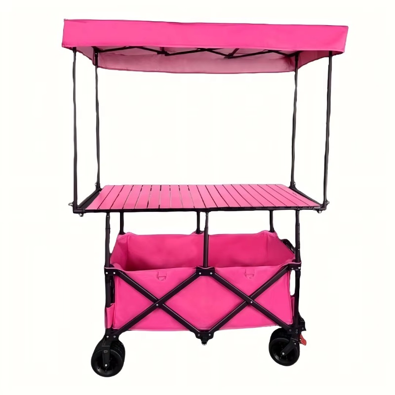 Camp Table Folding - Складной стальной стол-тележка для уличной торговли,