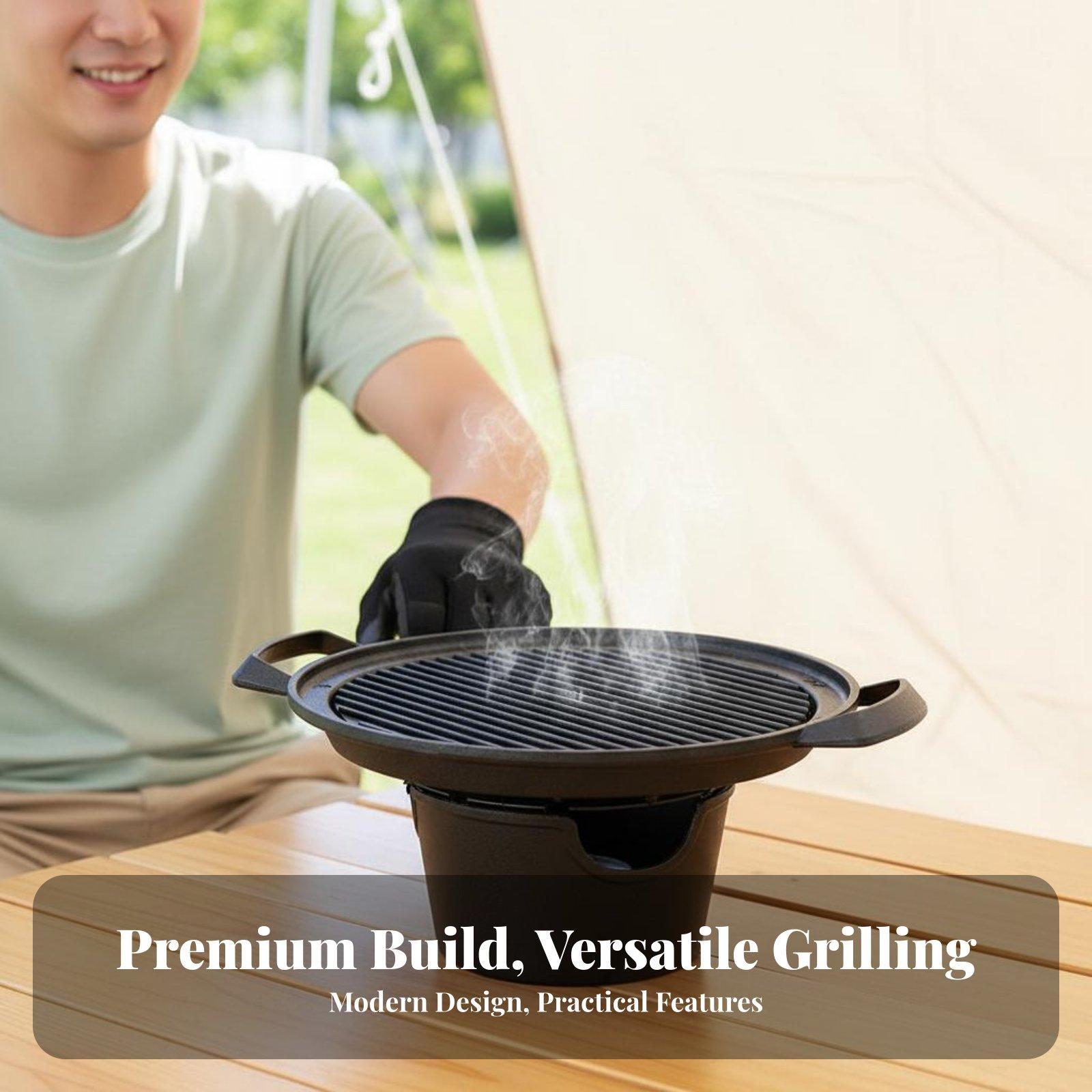 Портативный мини-гриль для ули – обзор и цена Outdoor Camping Griddle