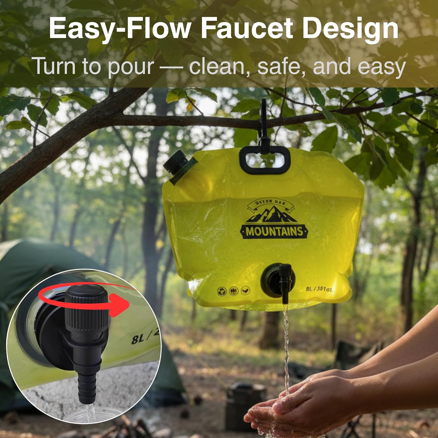 Складная емкость для воды для  – обзор и цена Outdoor Camping Water Jug