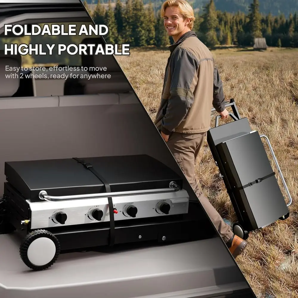 Портативная 4-конфорочная газо – обзор и цена Outdoor Camping Griddle