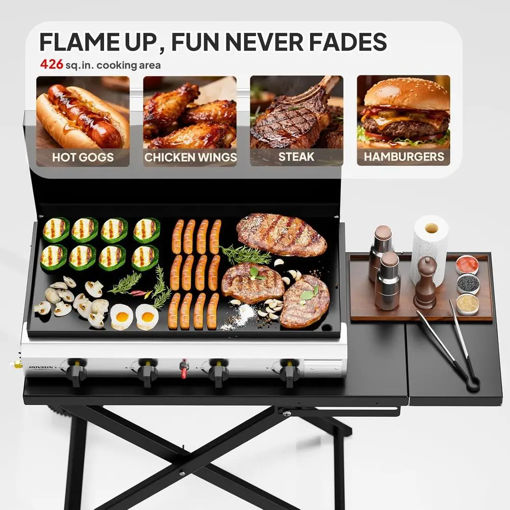 Портативная 4-конфорочная газо – обзор и цена Outdoor Camping Griddle